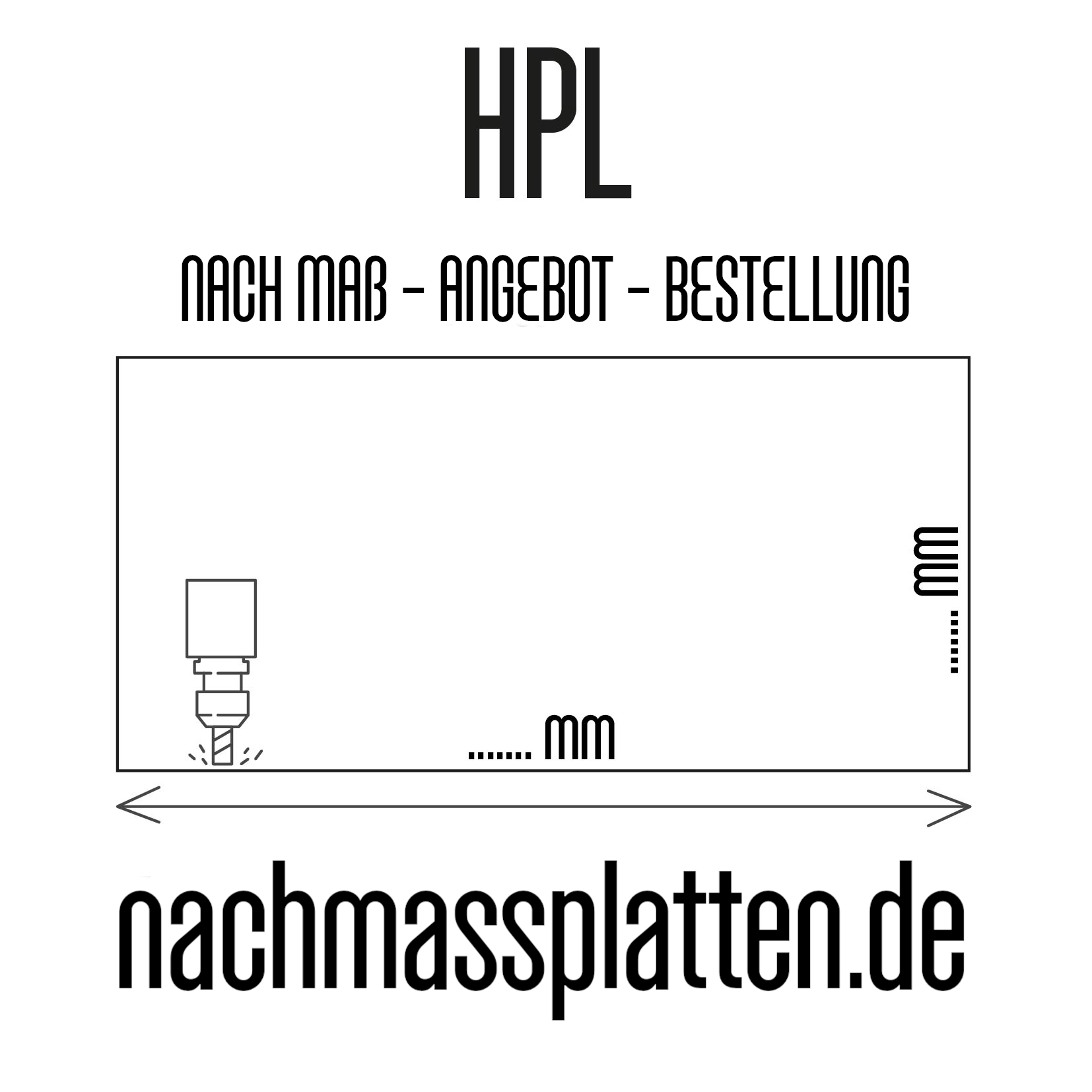 HPL-Platten - Schwarz/Schwarz Kern - Steinstruktur
